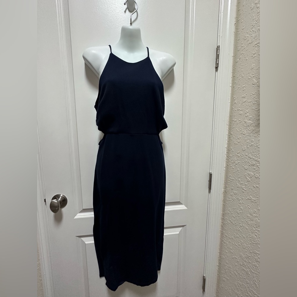 Navy blue cut out  midi dress